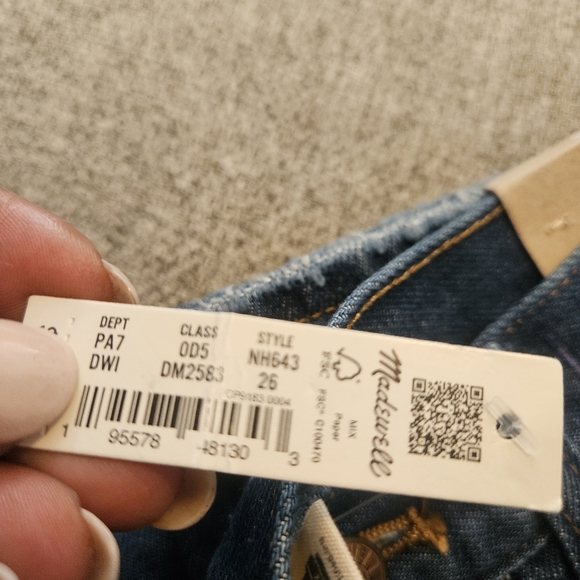 MADEWELL Baggy Straight Hi Rise Jeans Size 26 New With Tags Medium Wash - Picture 4 of 8